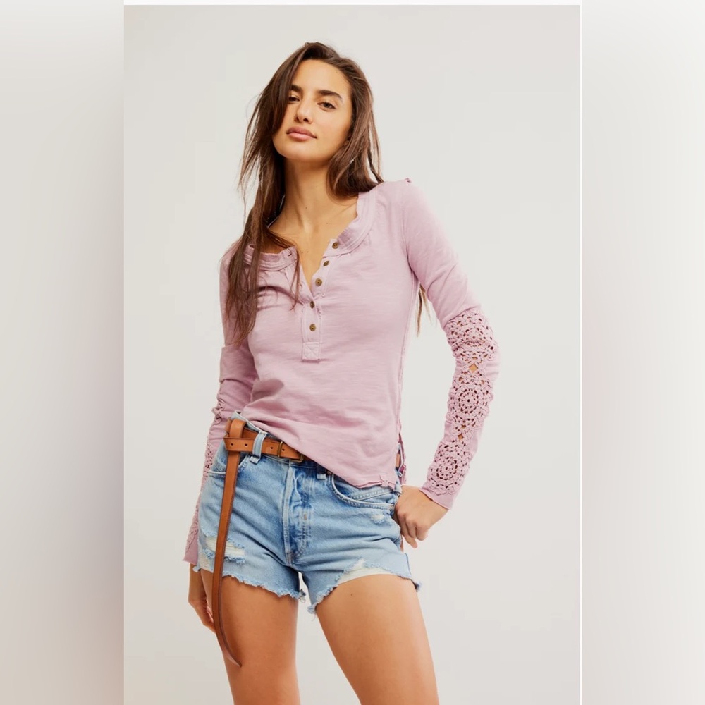 Free People Our Song Henley Cuff NWT